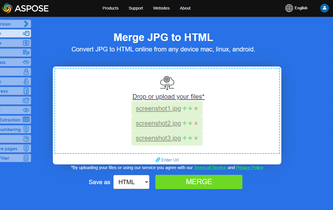 Drop or upload your files